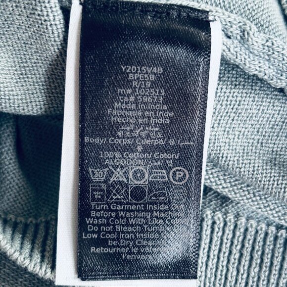 JOHN VARVATOS Star USA Long Sleeve Knit Henley Sweater M Blue Grey 100% Cotton - Picture 8 of 9